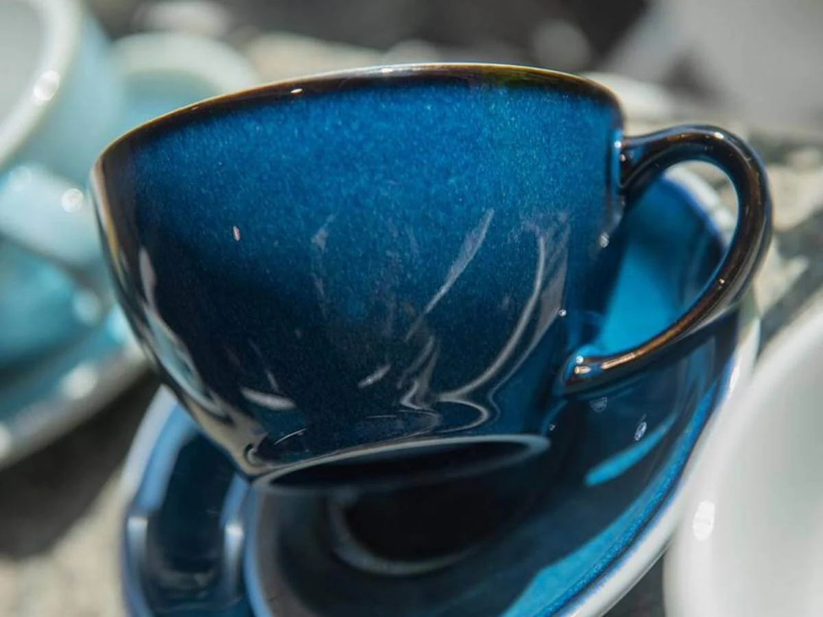 Loveramics | Egg 250ml Cappuccino Cup & Saucer - Potters Colours - Image 4